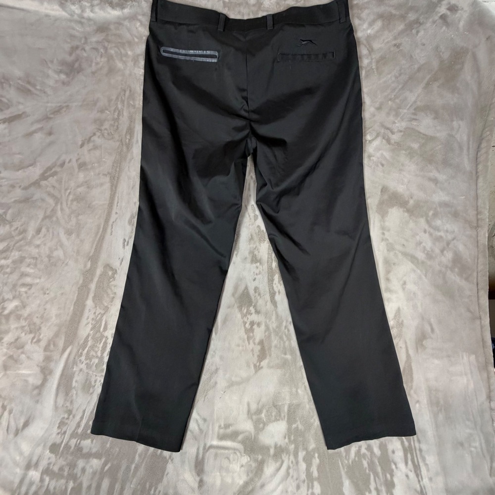 Slazenger Mens Golf Pants Black Flat Front Stretch Performance W36 L30 RN104141